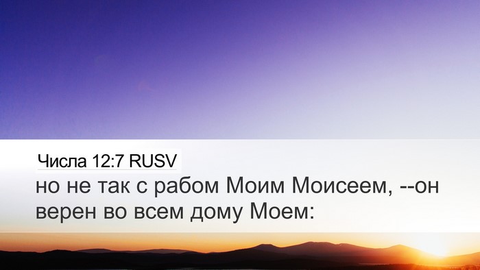 Числа 12:7 RUSV Bible Verse Image