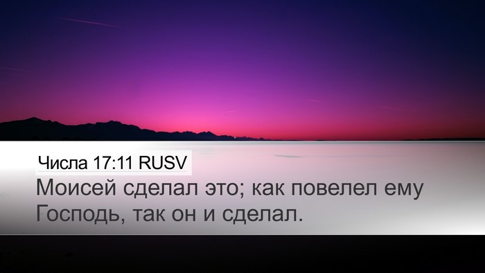 Числа 17:11 RUSV Desktop Wallpaper - Моисей сделал это; как - Desktop Bible Verse Wallpaper