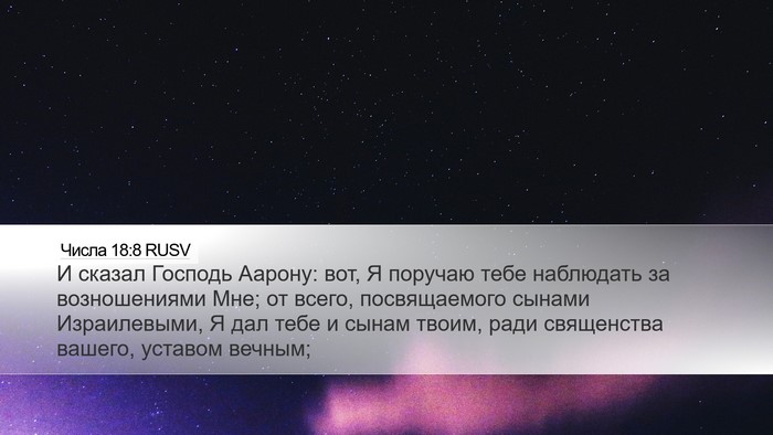 Числа 18:8 RUSV Bible Verse Image