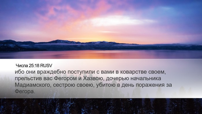 Числа 25:18 RUSV Bible Verse Image