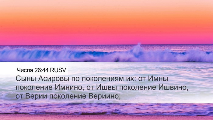 Числа 26:44 RUSV Bible Verse Image