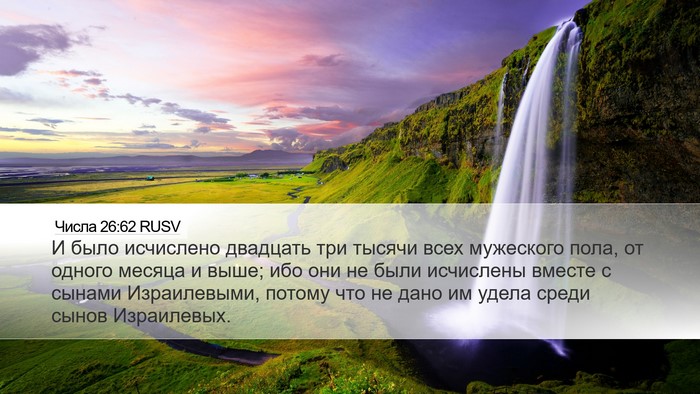 Числа 26:62 RUSV Desktop Wallpaper - И было исчислено двадцать - Desktop Bible Verse Wallpaper