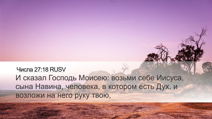Числа 27:18 RUSV Desktop Wallpaper - И сказал Господь Моисею: - Desktop Bible Verse Wallpaper