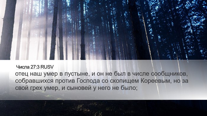 Числа 27:3 RUSV Bible Verse Image
