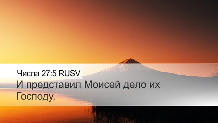 Числа 27:5 RUSV Desktop Wallpaper - И представил Моисей дело - Desktop Bible Verse Wallpaper
