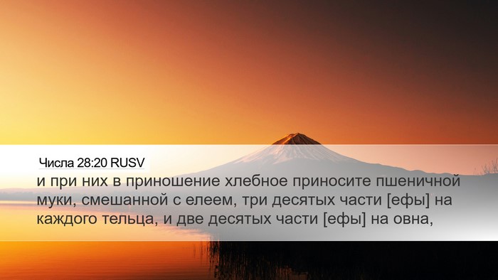 Числа 28:20 RUSV Desktop Wallpaper - и при них в приношение - Desktop Bible Verse Wallpaper