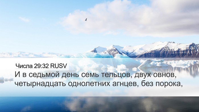 Числа 29:32 RUSV Bible Verse Image