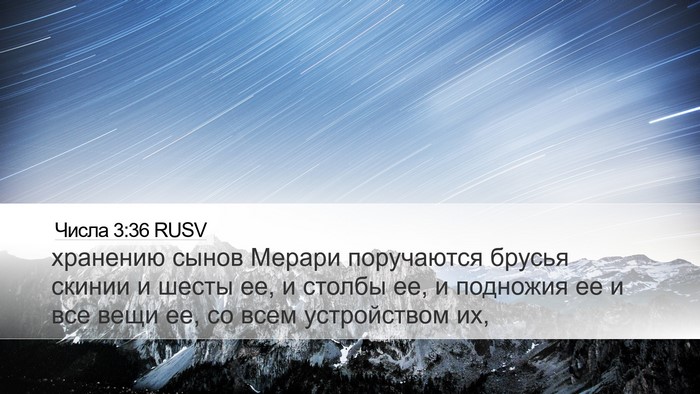 Числа 3:36 RUSV Bible Verse Image