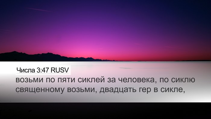 Числа 3:47 RUSV Desktop Wallpaper - возьми по пяти сиклей за - Desktop Bible Verse Wallpaper