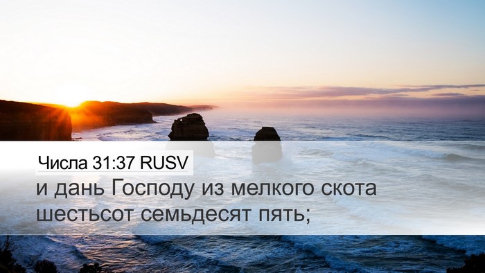 Числа 31:37 RUSV Desktop Wallpaper - и дань Господу из мелкого - Desktop Bible Verse Wallpaper