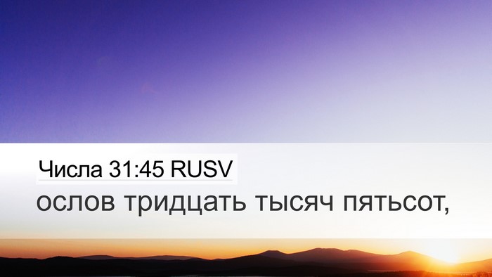 Числа 31:45 RUSV Desktop Wallpaper - ослов тридцать тысяч - Desktop Bible Verse Wallpaper