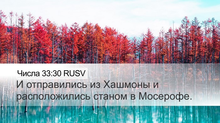 Числа 33:30 RUSV Desktop Wallpaper - И отправились из Хашмоны и - Desktop Bible Verse Wallpaper