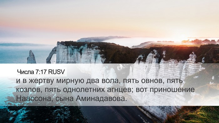 Числа 7:17 RUSV Bible Verse Image