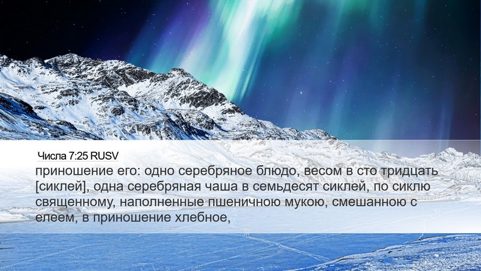 Числа 7:25 RUSV Desktop Wallpaper - приношение его: одно - Desktop Bible Verse Wallpaper