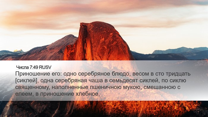 Числа 7:49 RUSV Desktop Wallpaper - Приношение его: одно - Desktop Bible Verse Wallpaper