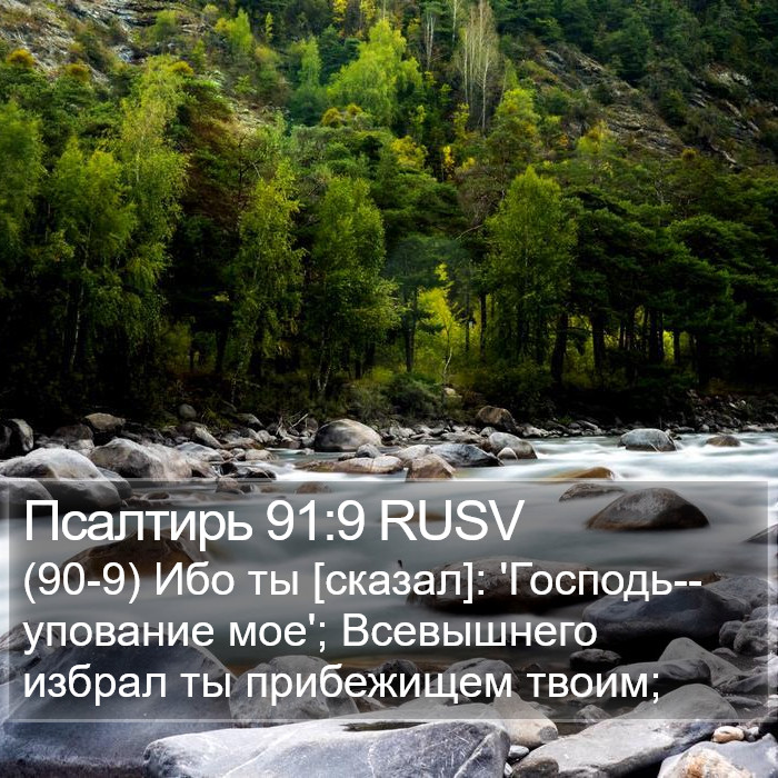 Псалтирь 91:9 RUSV - (90-9) Ибо ты [сказал]:
