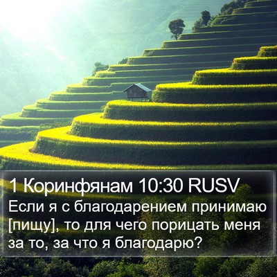 1 Коринфянам 10:30 RUSV Bible Verse Image