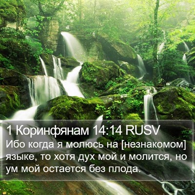 1 Коринфянам 14:14 RUSV Bible Verse Image
