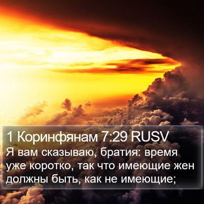1 Коринфянам 7:29 RUSV Bible Verse Image