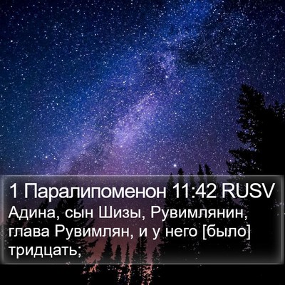1 Паралипоменон 11:42 RUSV Bible Verse Image