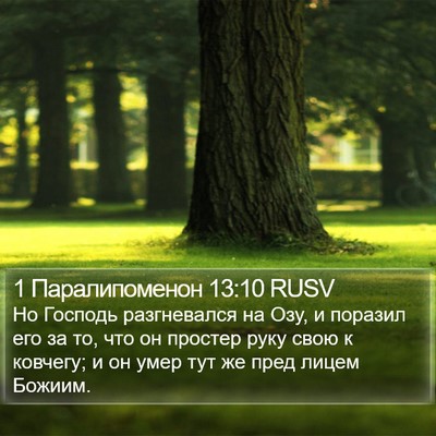 1 Паралипоменон 13:10 RUSV Bible Verse Image