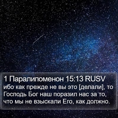 1 Паралипоменон 15:13 RUSV Bible Verse Image