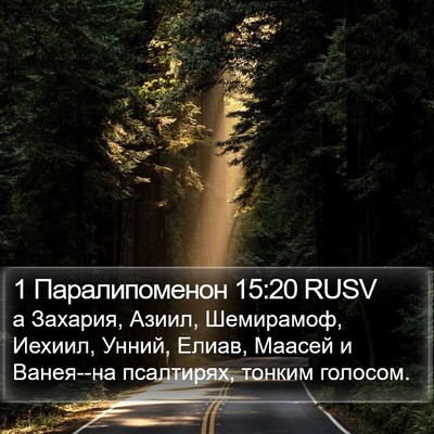 1 Паралипоменон 15:20 RUSV Bible Verse Image