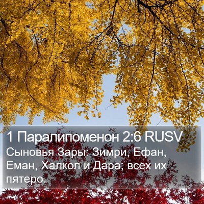 1 Паралипоменон 2:6 RUSV Bible Verse Image