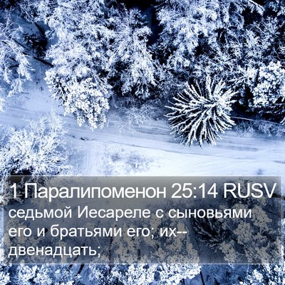1 Паралипоменон 25:14 RUSV Bible Verse Image
