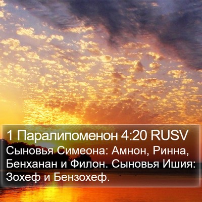 1 Паралипоменон 4:20 RUSV Bible Verse Image