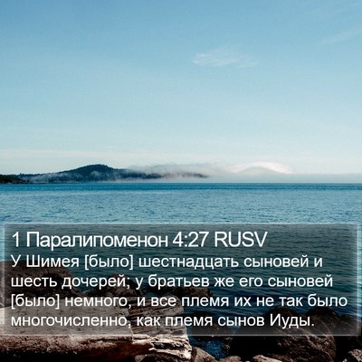 1 Паралипоменон 4:27 RUSV Bible Verse Image