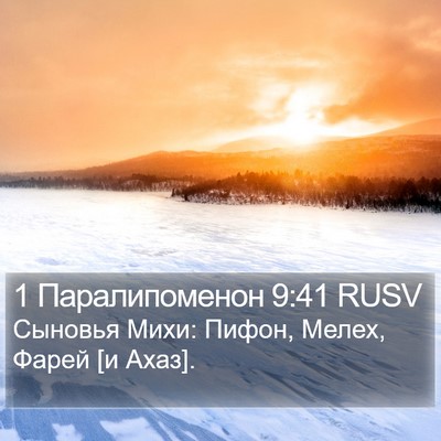 1 Паралипоменон 9:41 RUSV Bible Verse Image
