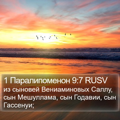 1 Паралипоменон 9:7 RUSV Bible Verse Image