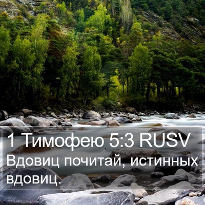 1 Тимофею 5:3 RUSV Bible Verse Image