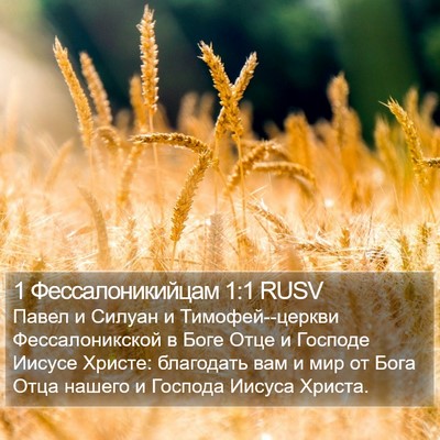 1 Фессалоникийцам 1:1 RUSV Bible Verse Image
