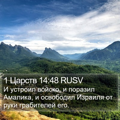 1 Царств 14:48 RUSV Bible Verse Image