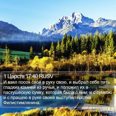 1 Царств 17:40 RUSV Bible Verse Image