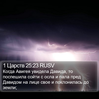 1 Царств 25:23 RUSV Bible Verse Image