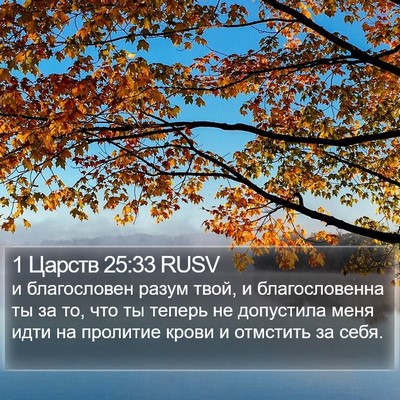 1 Царств 25:33 RUSV Bible Verse Image