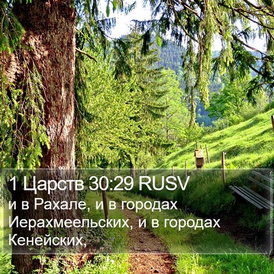 1 Царств 30:29 RUSV Bible Verse Image