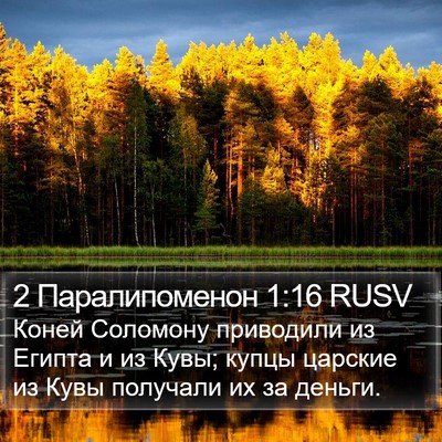 2 Паралипоменон 1:16 RUSV Bible Verse Image