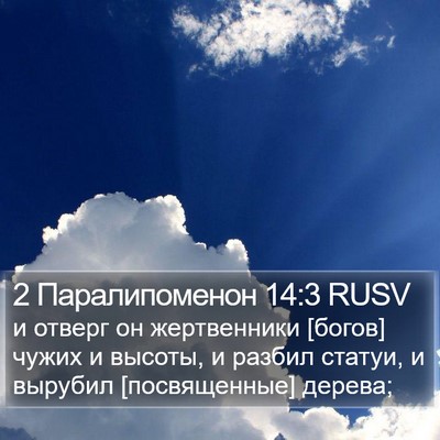 2 Паралипоменон 14:3 RUSV Bible Verse Image