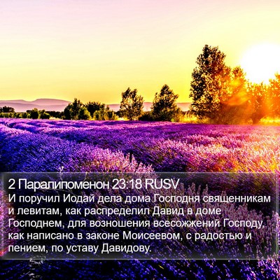 2 Паралипоменон 23:18 RUSV Bible Verse Image