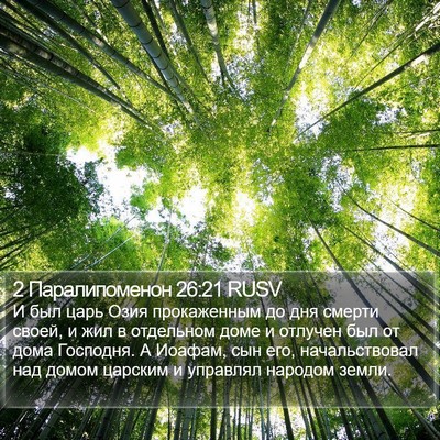 2 Паралипоменон 26:21 RUSV Bible Verse Image