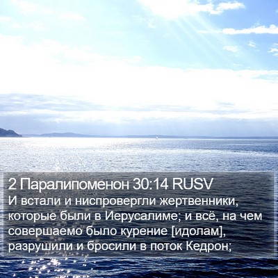 2 Паралипоменон 30:14 RUSV Bible Verse Image