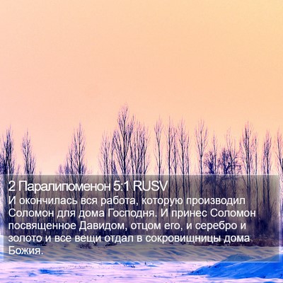 2 Паралипоменон 5:1 RUSV Bible Verse Image