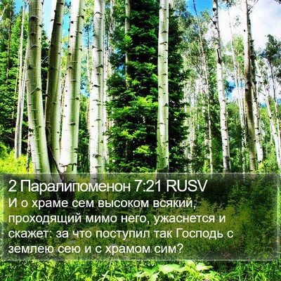 2 Паралипоменон 7:21 RUSV Bible Verse Image