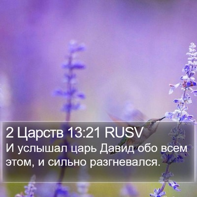 2 Царств 13:21 RUSV Bible Verse Image