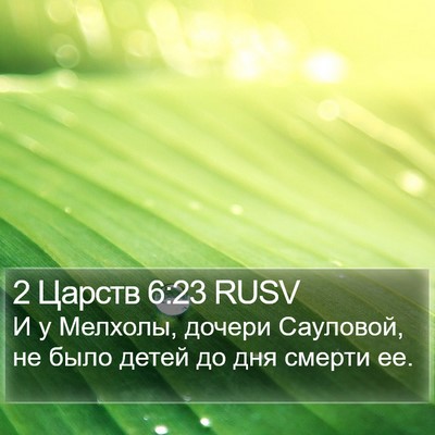 2 Царств 6:23 RUSV Bible Verse Image
