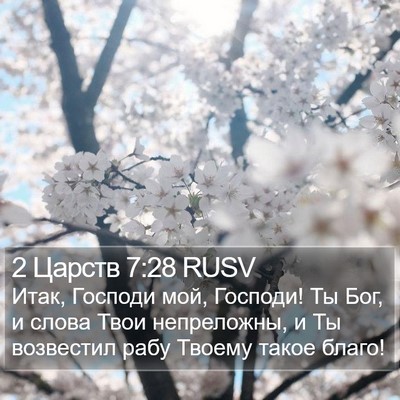 2 Царств 7:28 RUSV Bible Verse Image